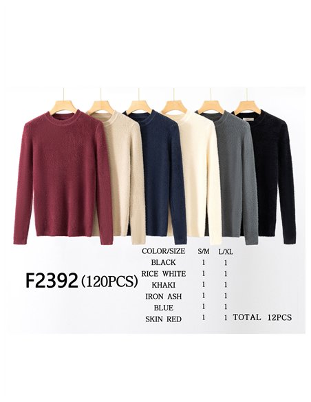 Jersey canalé pelo soft cuello redondo