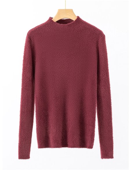 Jersey canalé pelo soft cuello perkins