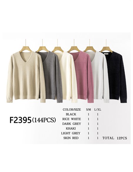 Jersey pelo soft cuello pico