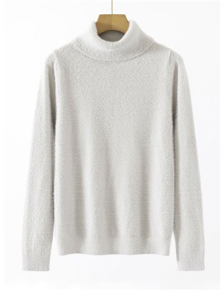 Jersey pelo soft cuello vuelto