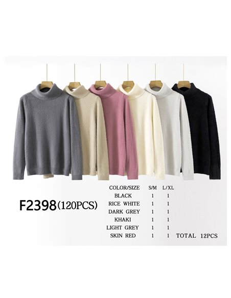 Jersey pelo soft cuello vuelto