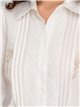Camisa bordada floral pliegues puntillas