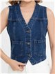 Chaleco denim bolsillos