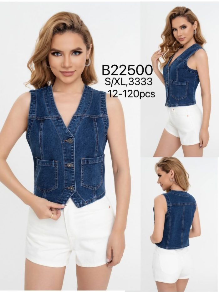 Denimweste mit Taschen