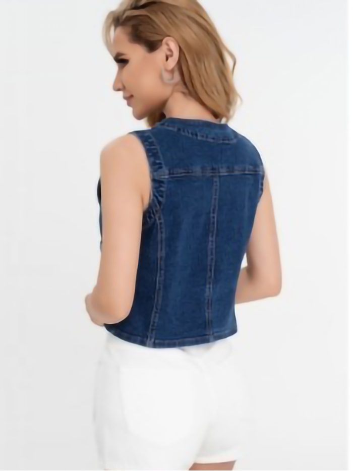 Denimweste mit Taschen