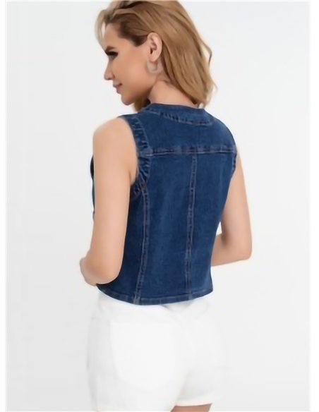 Chaleco denim bolsillos