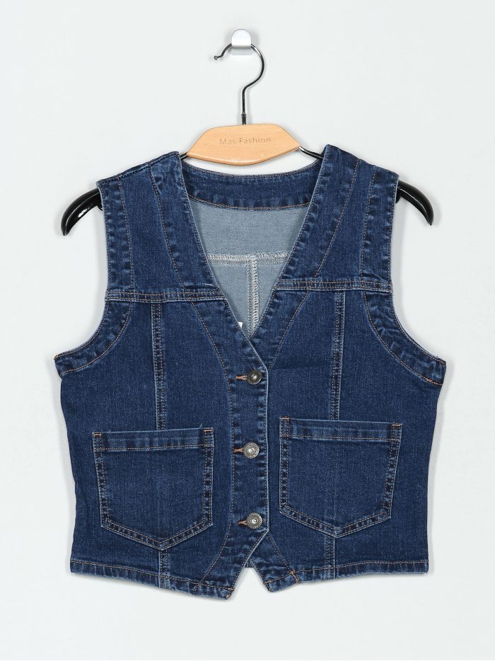 Denimweste mit Taschen