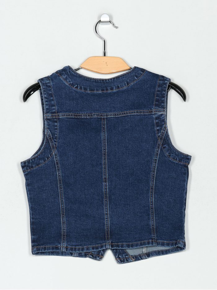 Denimweste mit Taschen