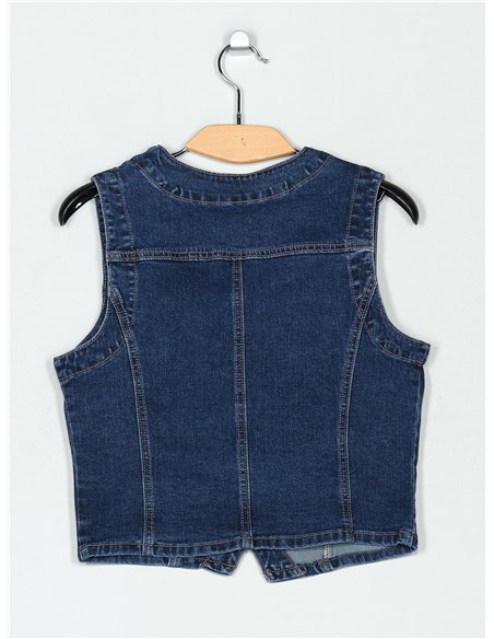 Chaleco denim bolsillos