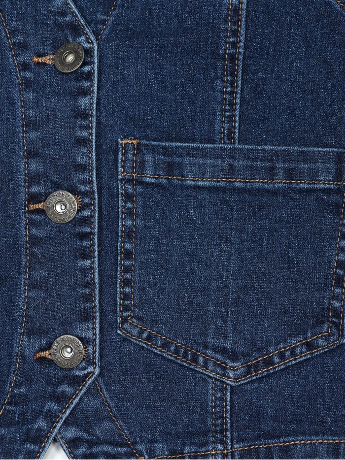 Denimweste mit Taschen