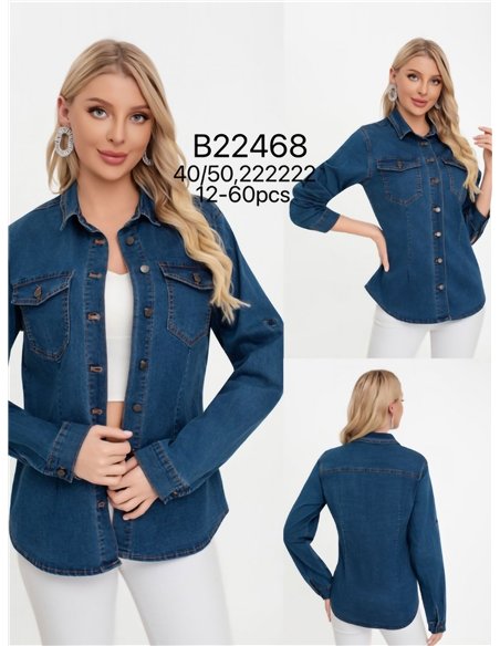 Camisa denim elástica