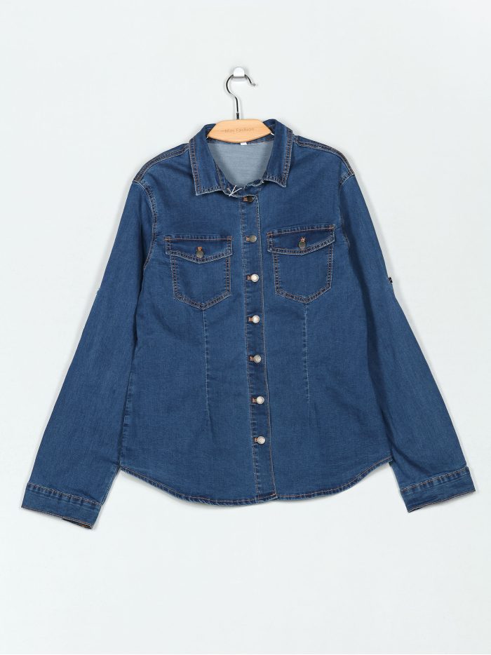 Camisa denim elástica