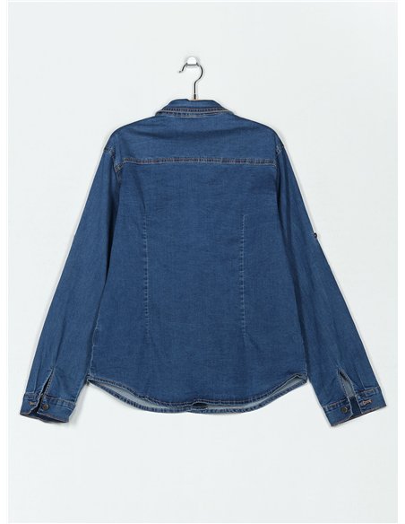 Camisa denim elástica