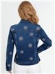 Cazadora denim bordada flores