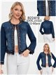 Cazadora denim tweed abalorios
