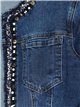 Cazadora denim tweed abalorios