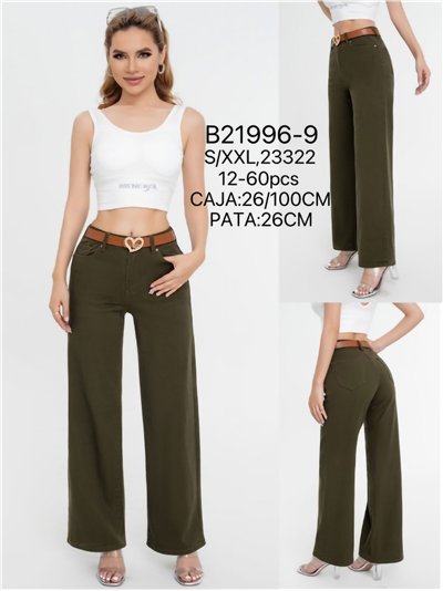 Jeans wide leg cinturón 2