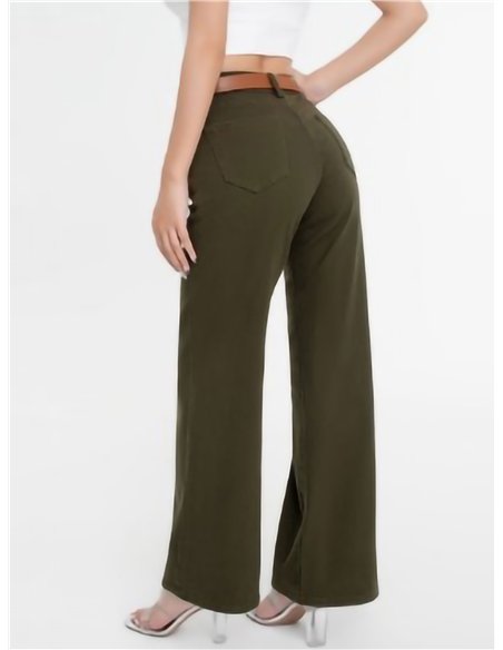 Jeans wide leg cinturón