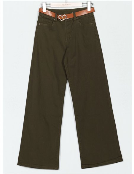 Jeans wide leg cinturón