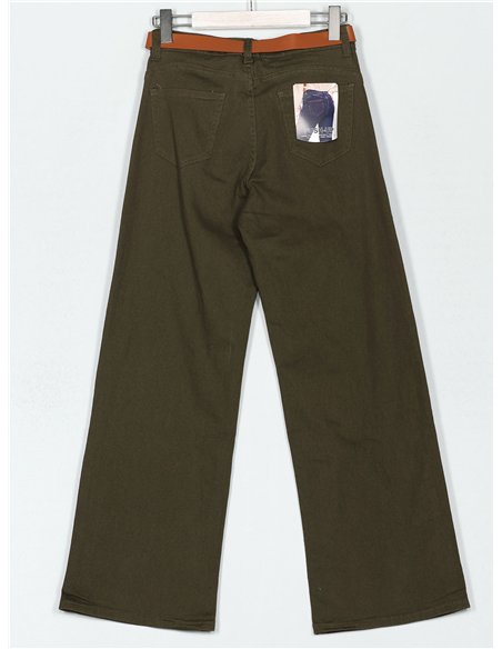 Jeans wide leg cinturón