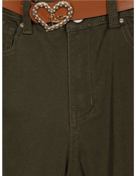 Jeans wide leg cinturón