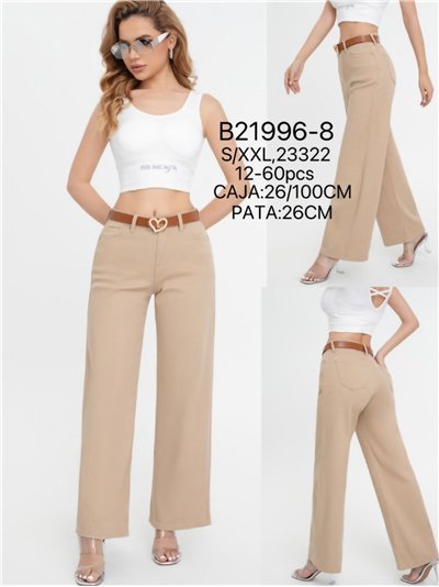 Jeans wide leg cinturón 2