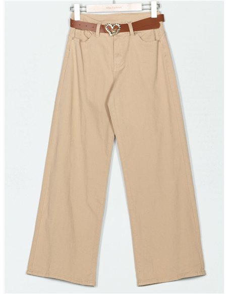 Jeans wide leg cinturón