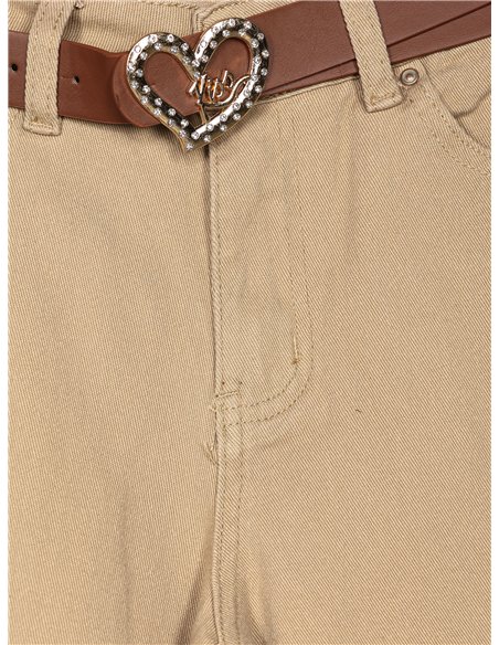 Jeans wide leg cinturón