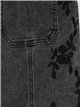 Jeans rectos bordados flores