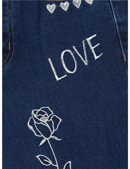 Jeans rectos bordados LOVE