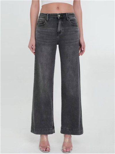 Jeans wide leg efecto lavado