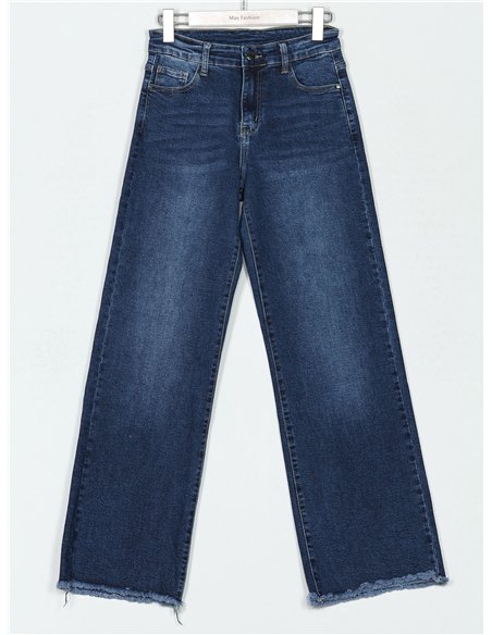 Jeans wide leg desflecado