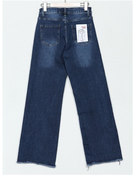 Jeans wide leg desflecado