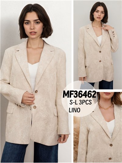 Blazer amplio bordado lino 2