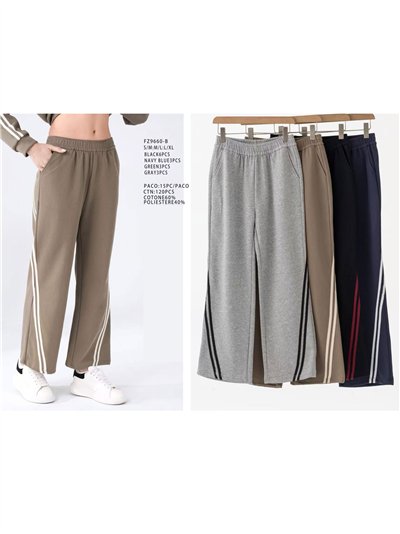 Pantalón de chándal afelpado banda 2