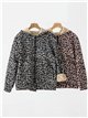 Sudadera polar leopardo capucha cremallera