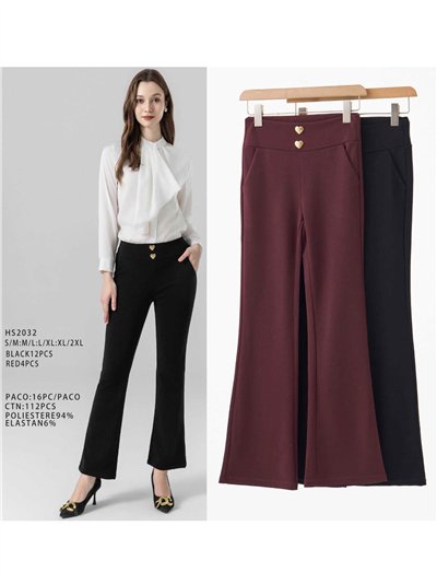 Pantalón flare botones corazones 2