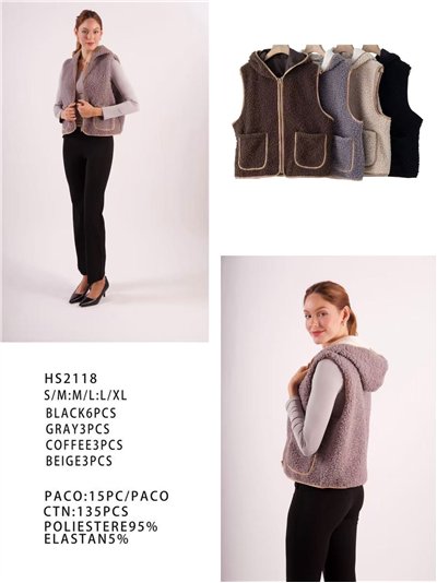 Chaleco borrego capucha 2