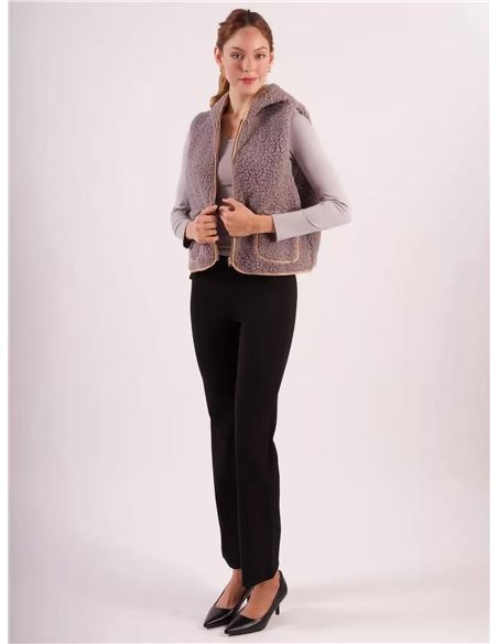 Chaleco borrego capucha