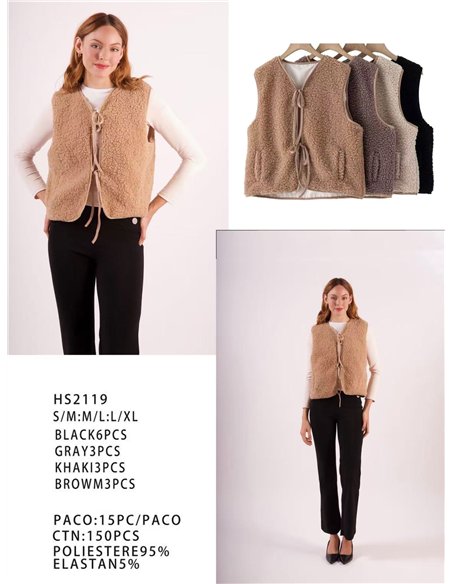 Chaleco borrego lace up