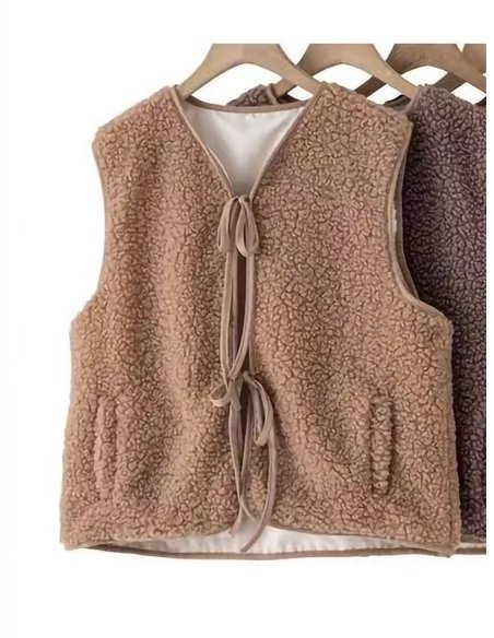 Chaleco borrego lace up