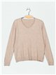 Oversized V-neck basic sweater