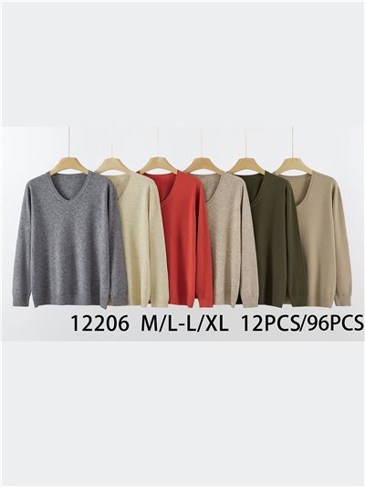 Jersey básico amplio cuello pico 2