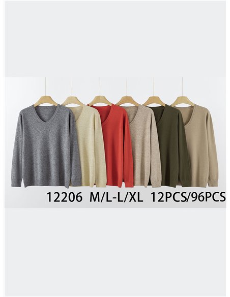 Oversized V-neck basic sweater