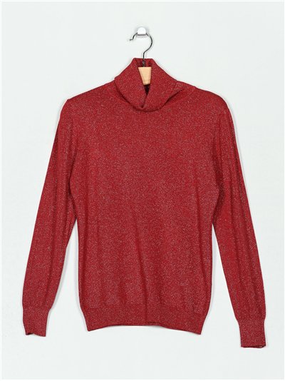 Jersey metalizado cuello vuelto