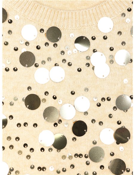 Jersey soft lentejuelas cuello redondo