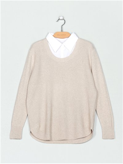 Jersey soft efecto camisa