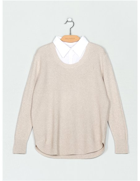 Jersey soft efecto camisa