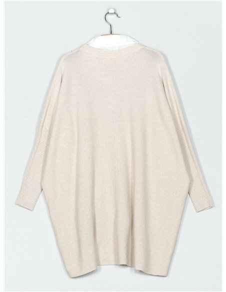 Jersey maxi efecto camisa