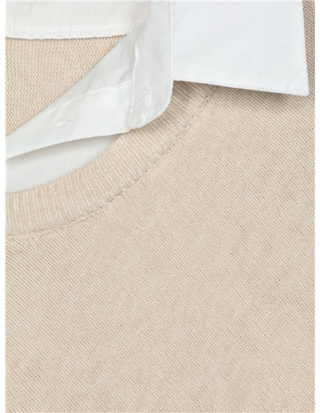 Jersey maxi efecto camisa